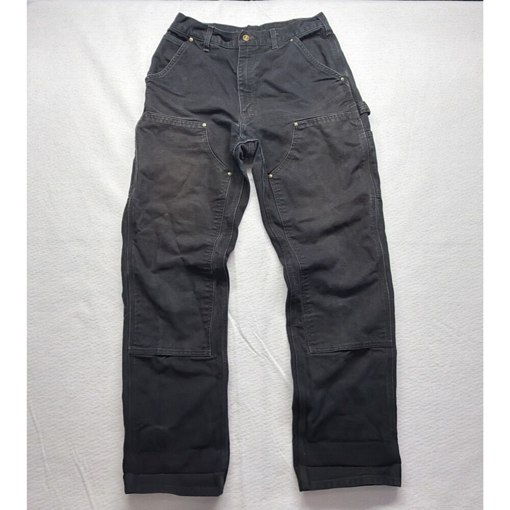 Carhartt B01 BLK 32X32 Black Double Knee Firm Duck Carpenter Dungaree Pants